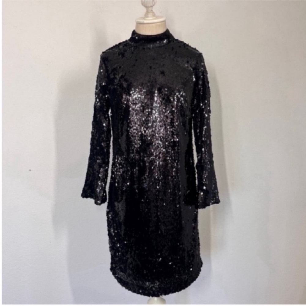 Ann Taylor Sparkling Black Sequin Dress